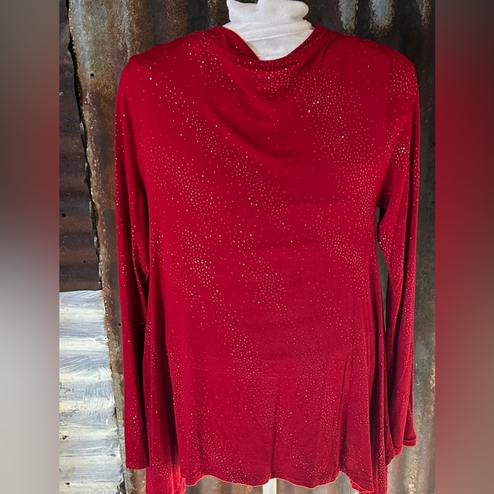 ❤️Jennifer Lopez Red Embellished Tunic Top- XS - Picture 6 of 7
